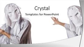  Presentation with scary devil nun for halloween - Presentation with monster on white in scary background and a white colored foreground