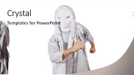  Presentation with scary halloween - Presentation theme with monster on white in scary background and a white colored foreground