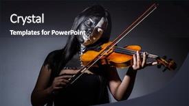  Presentation with scary devil nun for halloween - Beautiful presentation featuring monster playing violing in halloween backdrop and a  colored foreground