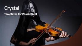  Presentation with scary devil nun for halloween - Amazing theme having monster playing violing in halloween backdrop and a dark gray colored foreground