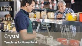  Presentation with happy anniversay work - Theme having mont blanc - happy man watching worker slicing background and a gray colored foreground
