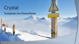  Presentation with clouds - Colorful presentation theme enhanced with mont blanc - mountains in clouds with snow backdrop and a light blue colored foreground