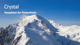  Presentation with mont blanc - PPT theme consisting of mont blanc france highest peak background and a teal colored foreground