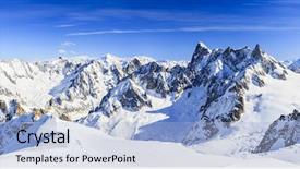  Presentation with mont blanc - PPT theme enhanced with montblanc - mont blanc mountain view background and a light blue colored foreground