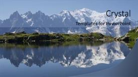  Presentation with mont blanc - PPT layouts having transparent river water and sandy shore natural background background and a coral colored foreground
