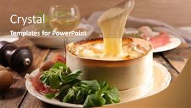  Presentation with wine cheese - Presentation featuring mont-d-or-with-ham background and a coral colored foreground