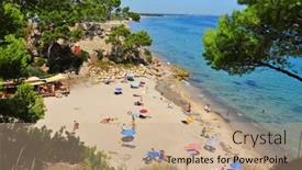  Presentation with miami beach - PPT theme having mont-roig-del-camp-spain background and a coral colored foreground