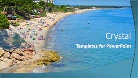  Presentation with miami - Slide deck with mont-roig-del-camp-spain background and a teal colored foreground