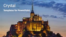  Presentation with saint - Theme enhanced with mont saint michel abbey - normandy background and a teal colored foreground