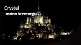  Presentation with saint - Beautiful PPT theme featuring mont saint michel at night backdrop and a black colored foreground