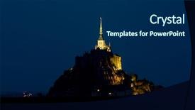 Presentation with saint - Amazing slide set having mont-saint-michel-normandy-france backdrop and a dark gray colored foreground