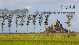  Presentation with saint - Amazing PPT theme having mont-saint-michel backdrop and a light blue colored foreground