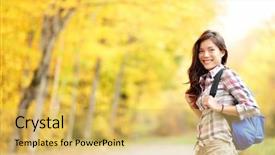  Presentation with fall colors - Cool new PPT layouts with mont sutton quebec canada backdrop and a yellow colored foreground