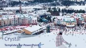  Presentation with america canada - Cool new PPT theme with mont-tremblant-qc-canada-february backdrop and a  colored foreground