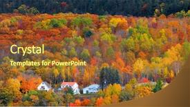  Presentation with village - Slide deck enhanced with mont tremblant village in quebec background and a tawny brown colored foreground
