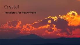  Presentation with mountain - PPT theme enhanced with mont-ventoux-mountain-1912-m background and a tawny brown colored foreground