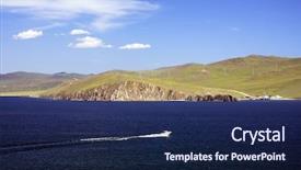  Presentation with education russian languages - Presentation theme with monta rusa - baikal lake landscape russian federation background and a navy blue colored foreground