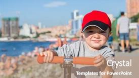  Presentation with russia - Colorful PPT theme enhanced with monta rusa - little preschooler boy riding backdrop and a coral colored foreground