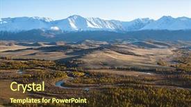  Presentation with blue ridge mountains - Slide set having monta rusa - north-chui ridge of altai mountains background and a tawny brown colored foreground