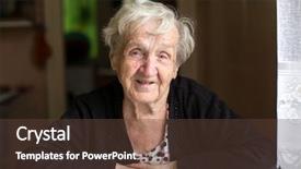  Presentation with elderly - Theme enhanced with monta rusa - portrait of a positive elderly background and a tawny brown colored foreground