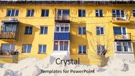  Presentation with residential - PPT layouts having monta rusa - typical residential house in sheregesh background and a yellow colored foreground