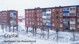  Presentation with residential - PPT theme enhanced with monta rusa - typical residential house background and a light blue colored foreground