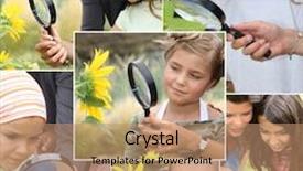  Presentation with sunflowers - Amazing presentation design having montage of kids examining sunflowers backdrop and a coral colored foreground