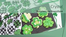  Presentation with cookies - Presentation with montage-of-shamrock-cookies background and a mint green colored foreground