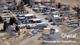  Presentation with rural america - Presentation theme featuring montana aerial small town rural background and a gray colored foreground