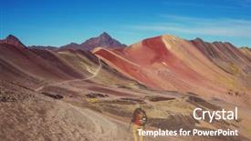  Presentation with rainbow scene - Colorful PPT layouts enhanced with montana de siete colores rainbow backdrop and a coral colored foreground