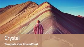  Presentation with rainbow scene - Colorful PPT layouts enhanced with montana de siete colores rainbow backdrop and a coral colored foreground