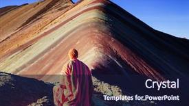  Presentation with rainbow scene - Presentation design having montana de siete colores rainbow background and a wine colored foreground