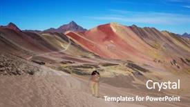  Presentation with rainbow scene - Slide deck featuring montana de siete colores rainbow background and a coral colored foreground