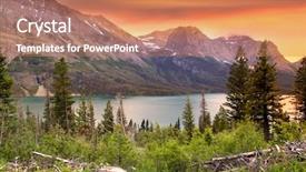  Presentation with montana - Audience pleasing PPT theme consisting of montana mountains - glacier national park in evening backdrop and a coral colored foreground