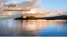  Presentation with montana - Colorful presentation theme enhanced with montana mountains - panoramic view of lake flathead backdrop and a lemonade colored foreground