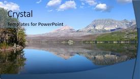  Presentation with montana - Presentation theme consisting of montana mountains - panoramic view of saint mary background and a light blue colored foreground