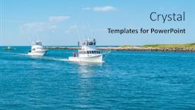  Presentation with sea fishing - Colorful presentation theme enhanced with montauk-long-island-us-june backdrop and a light blue colored foreground