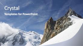  Presentation with mont blanc - PPT theme featuring montblanc - aiguille du midi south face background and a ocean colored foreground