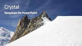  Presentation with mont blanc - PPT theme consisting of montblanc - aiguille du midi south face background and a ocean colored foreground