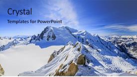  Presentation with mont blanc - Slide deck enhanced with montblanc - amazing panorama of mont blanc background and a light blue colored foreground