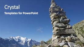  Presentation with mont blanc - Cool new presentation design with montblanc - cairn at background can be backdrop and a ocean colored foreground