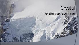  Presentation with fog - Beautiful slides featuring montblanc - fog in the mountains chamonix backdrop and a light gray colored foreground