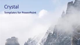  Presentation with business fog - PPT theme enhanced with montblanc - fog in the mountains chamonix background and a sky blue colored foreground