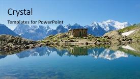  Presentation with mont blanc - PPT layouts featuring montblanc - mont blanc mountains reflected background and a light blue colored foreground
