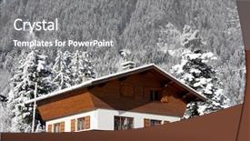  Presentation with cabin - Colorful slides enhanced with montblanc - traditional alpine cabin backdrop and a gray colored foreground