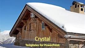  Presentation with cabin - Beautiful theme featuring montblanc - traditional alpine cabin backdrop and a  colored foreground