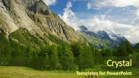  Presentation with mont blanc - PPT theme consisting of montblanc - val veny mont blanc massif background and a tawny brown colored foreground