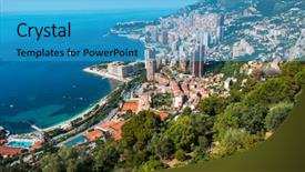  Presentation with summer - Amazing slide deck having monte carlo view on summer backdrop and a teal colored foreground