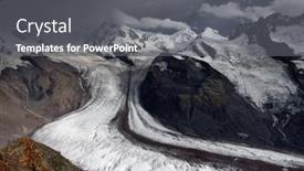  Presentation with mountain view - PPT theme consisting of monte-rosa-mountain-massif background and a gray colored foreground