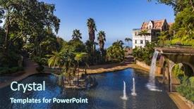  Presentation with monte everest - Audience pleasing slides consisting of monte tropical garden and palace backdrop and a ocean colored foreground